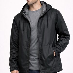 TC Men's Black Hooded Windbreaker